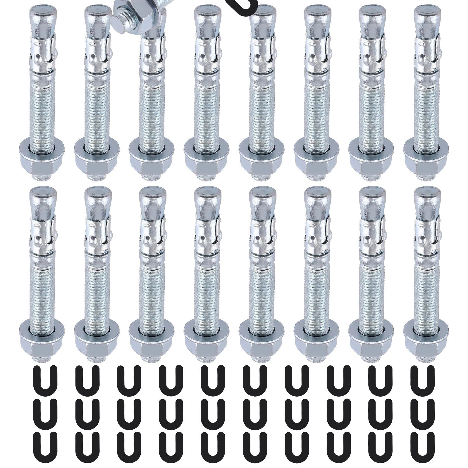 Set of 16 Wedge Anchor Bolts & 30 Shims for Auto Lift Installation