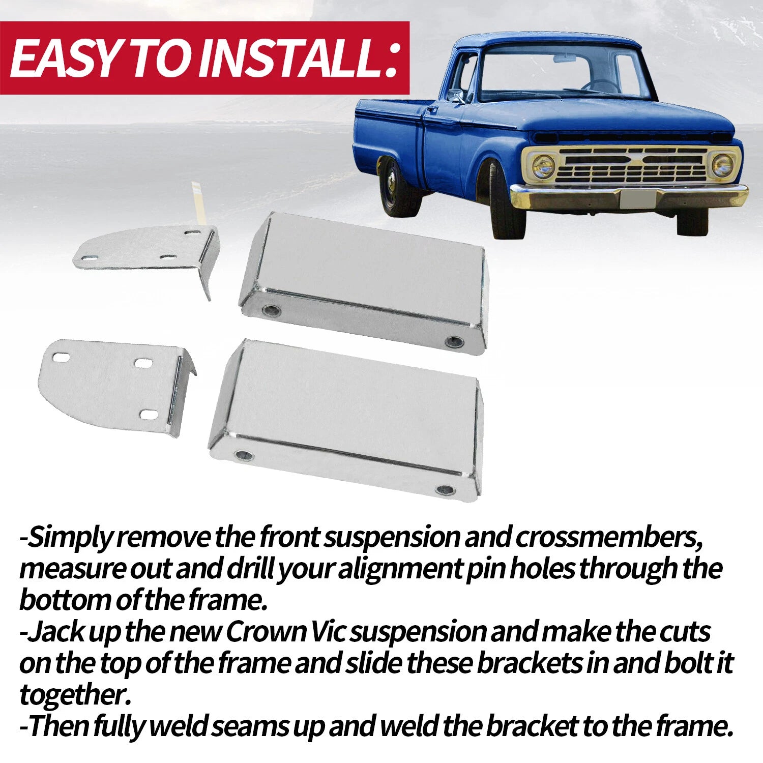 Suspension Swap Bracket Kit for Ford F100 Crown Vic