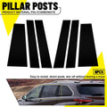 Set of 6 Gloss Black Pillar Post Window Trim for Toyota Sienna (2021–2024)