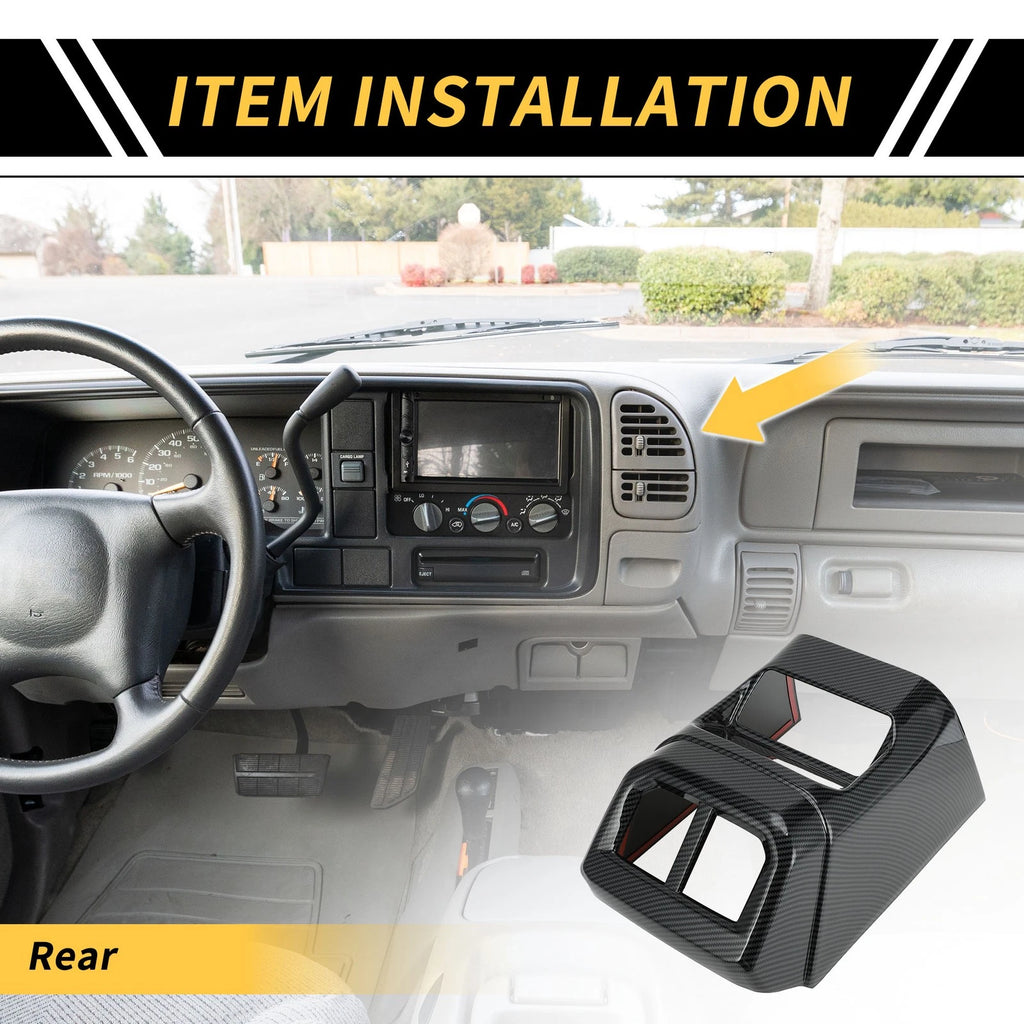 Carbon Fiber Pattern Rear Armrestbox AC Outlet Panel for Ford Ranger (2023–2024)