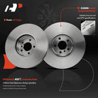 Set of 2 Front Disc Brake Rotors & Ceramic Pads for BMW X5 X6 (2011–2019)