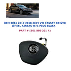Driver Wheel Airbag for VW Passat (2016–2019) W/1 Plug Black 561 880 201 R