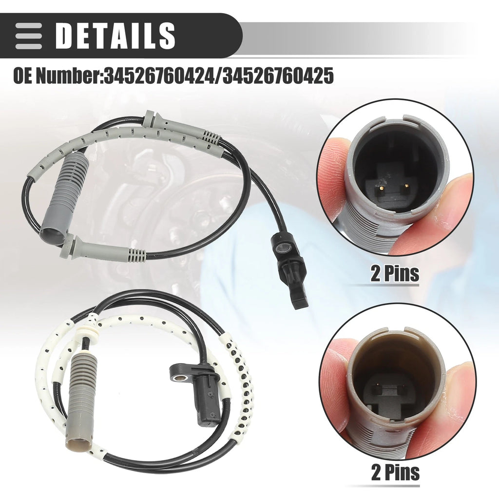 Set of 4 ABS Sensors for BMW 128i (No. 34526760424/34526760425)