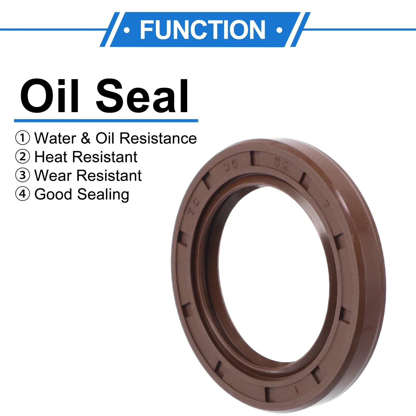 2X Oil Seal Rotary Shaft Seal   35x52x7mm FKM Rubber