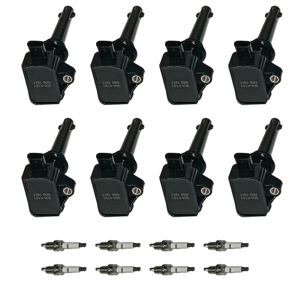 Set of 8 Ignition Coils & Spark Plugs for Land Rover LR4 Range Rover Sport (2010–2013)