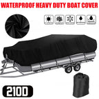 Waterproof Boat Cover for Pontoon/V-Hull Runabout Fishing Ski (14-24")