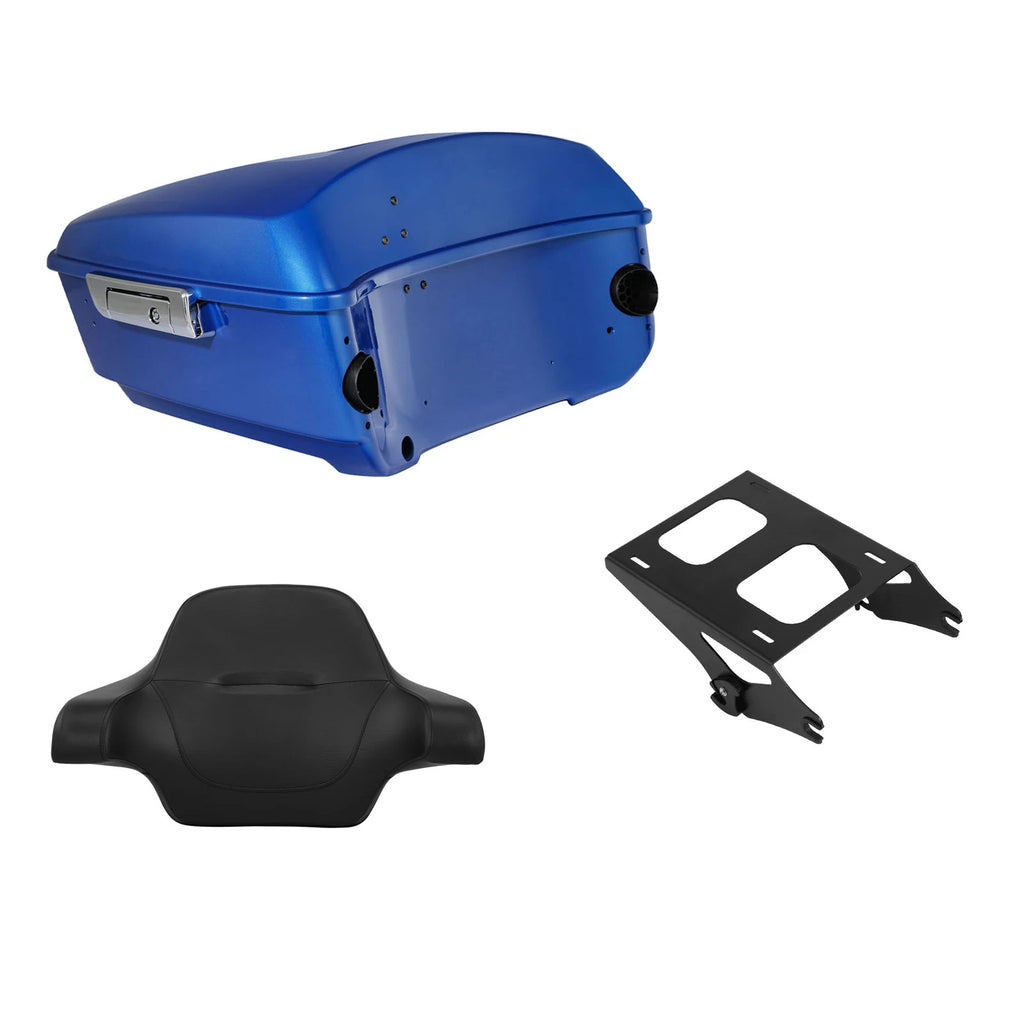 Trunk Backrest Mount Rack for Harley Street Glide (2014–2026) Electric Blue