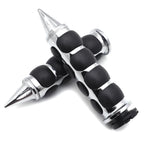 Chrome Rubber 7/8" Spike Handlebar Grip for Suzuki GSXR 600 750 1000 (2001–2023)