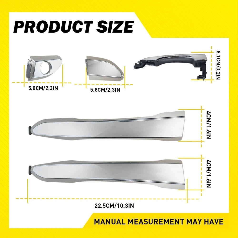2pc Chrome Exterior Door Handle for Hyundai Tucson (2016–2021)