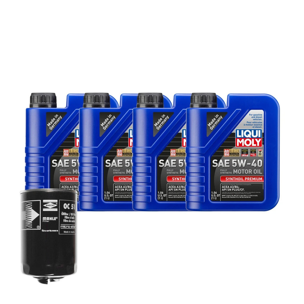 4L Liqui Moly Synthoil Premium SAE 5W-40 Oil Change Kit for Audi AEB (1996–2000)