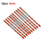10PCS Tungsten Carbide Drill Bit Set with Triangular Handle