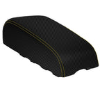 Console Armrest Cover for Infiniti G35X (2005–2006) Carbon Fiber Yellow Stitch