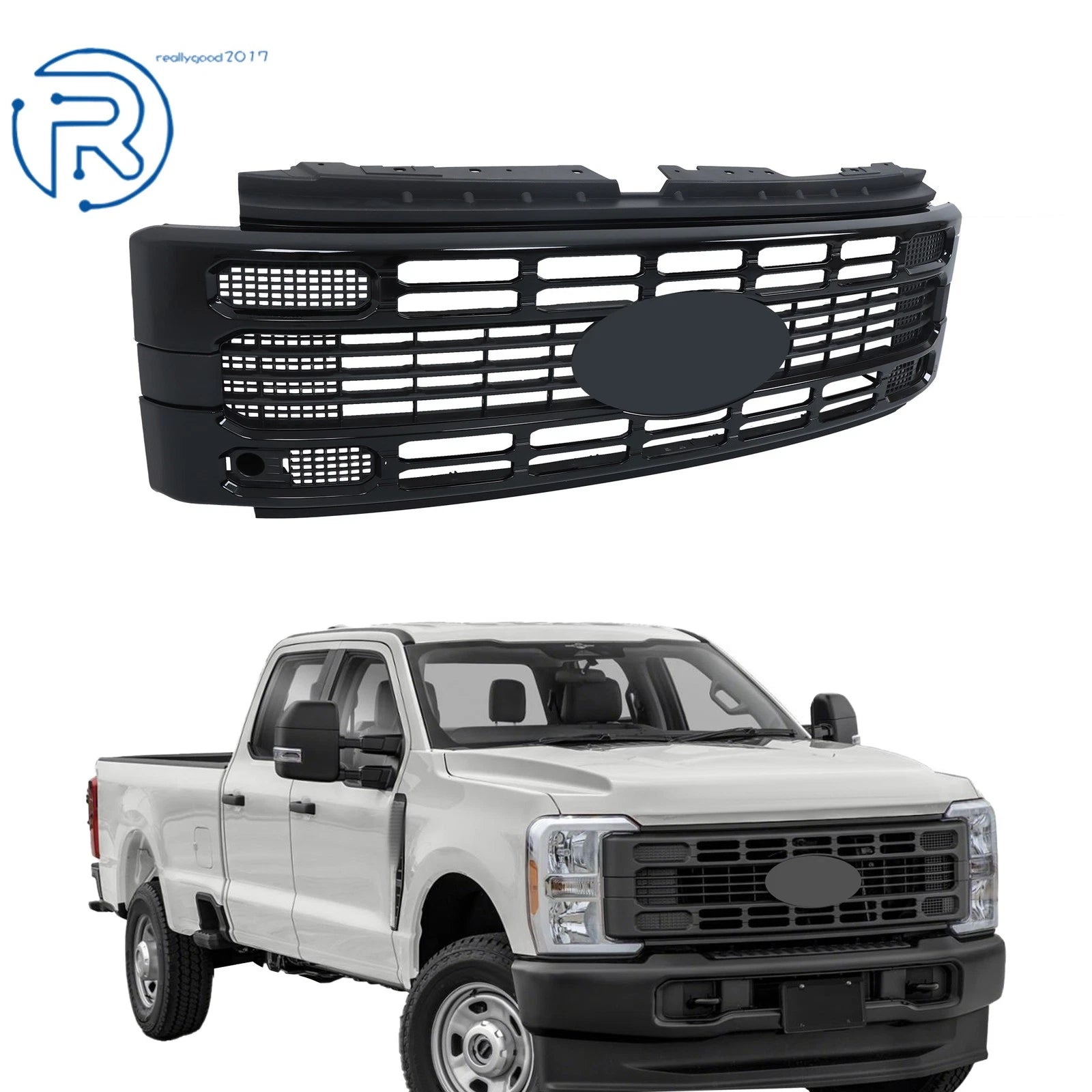 Gloss Black Front Upper Grille for Ford F250 XL/XLT (2023–2024)