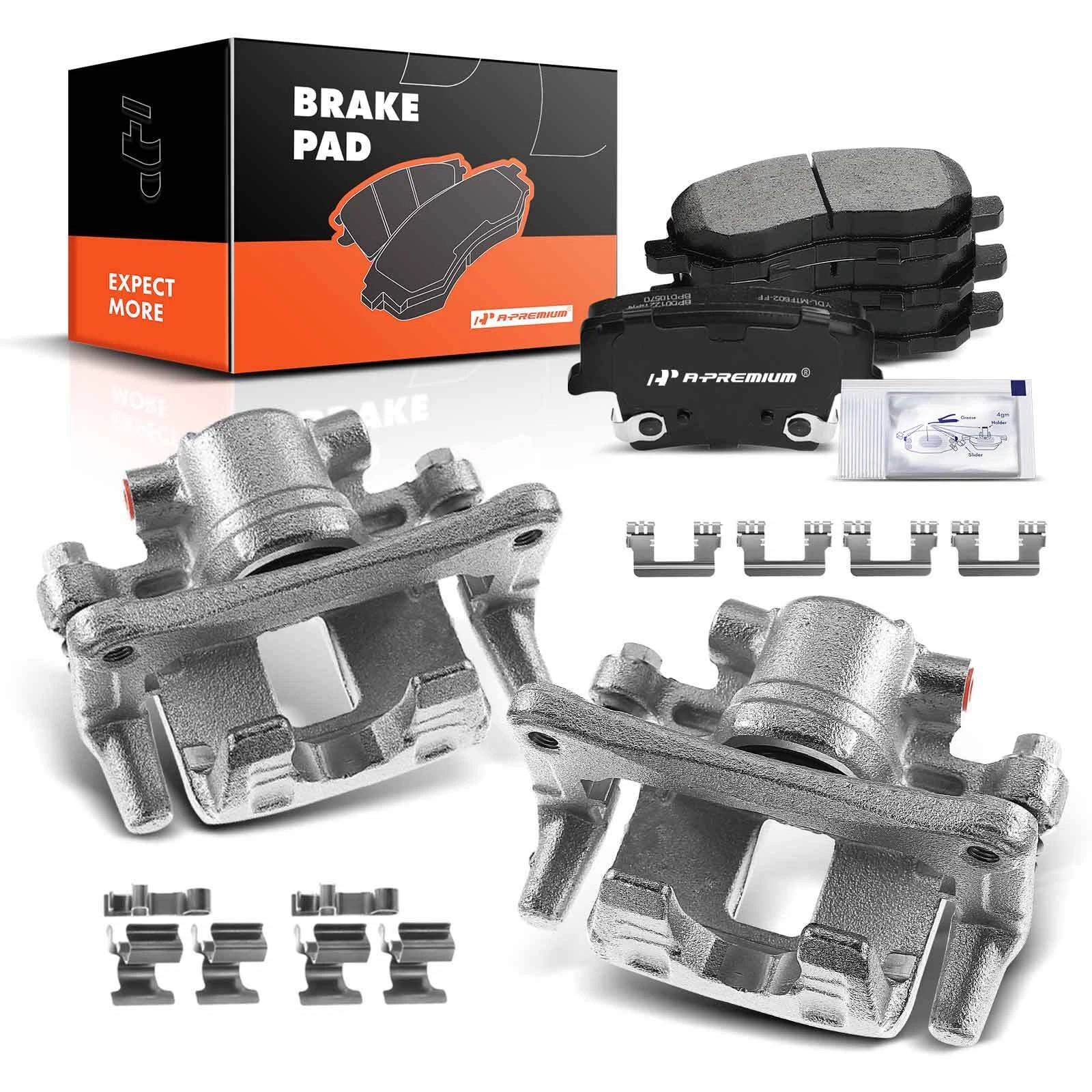 Set of 6 Rear Side Brake Calipers & Ceramic Pads for Dodge Avenger (2014)