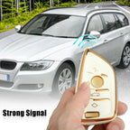 Key Fob Remote for BMW 1-7 Series X1 TPU with Keychain White