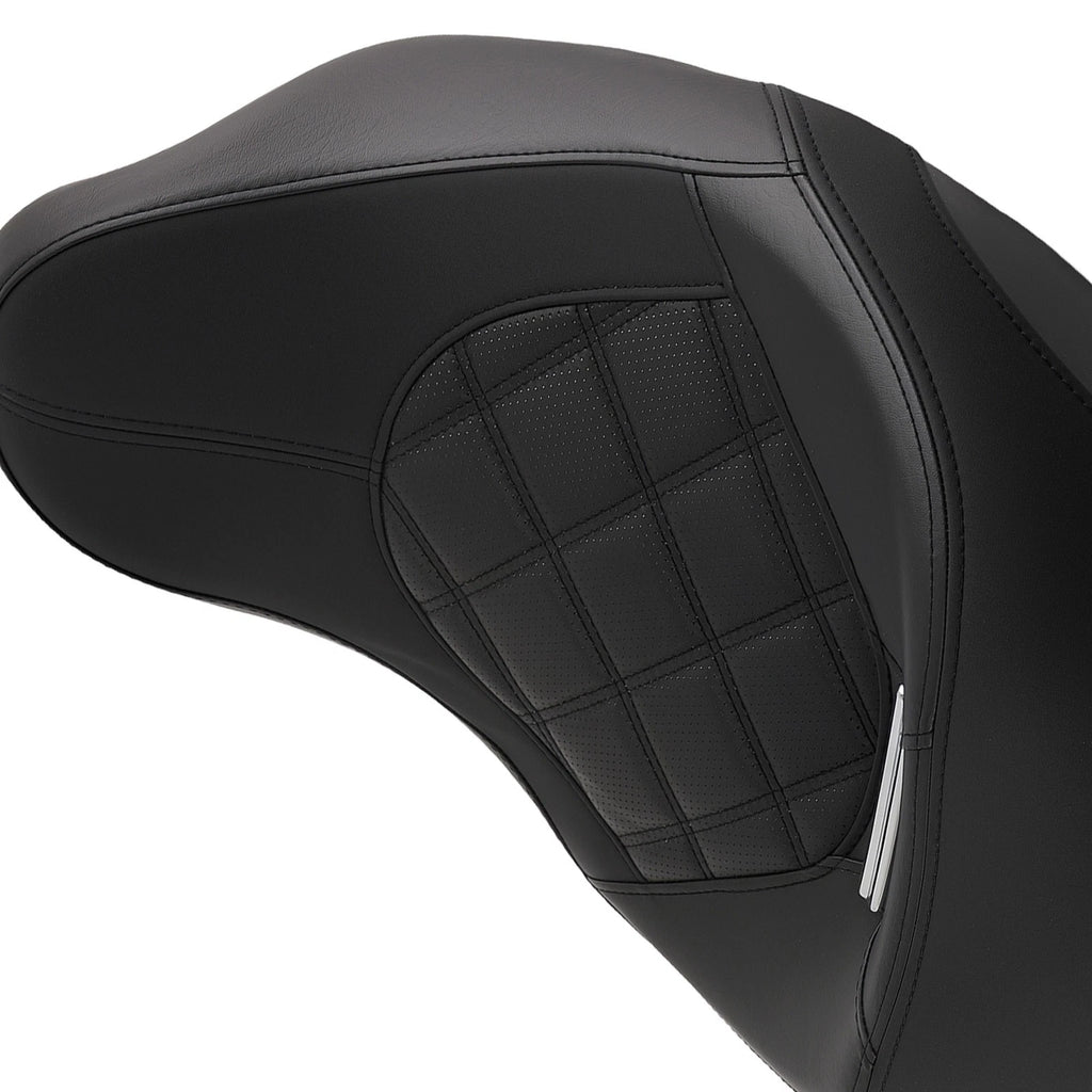 Black PU Seat Driver & Passenger for Harley Touring (2009–2018)