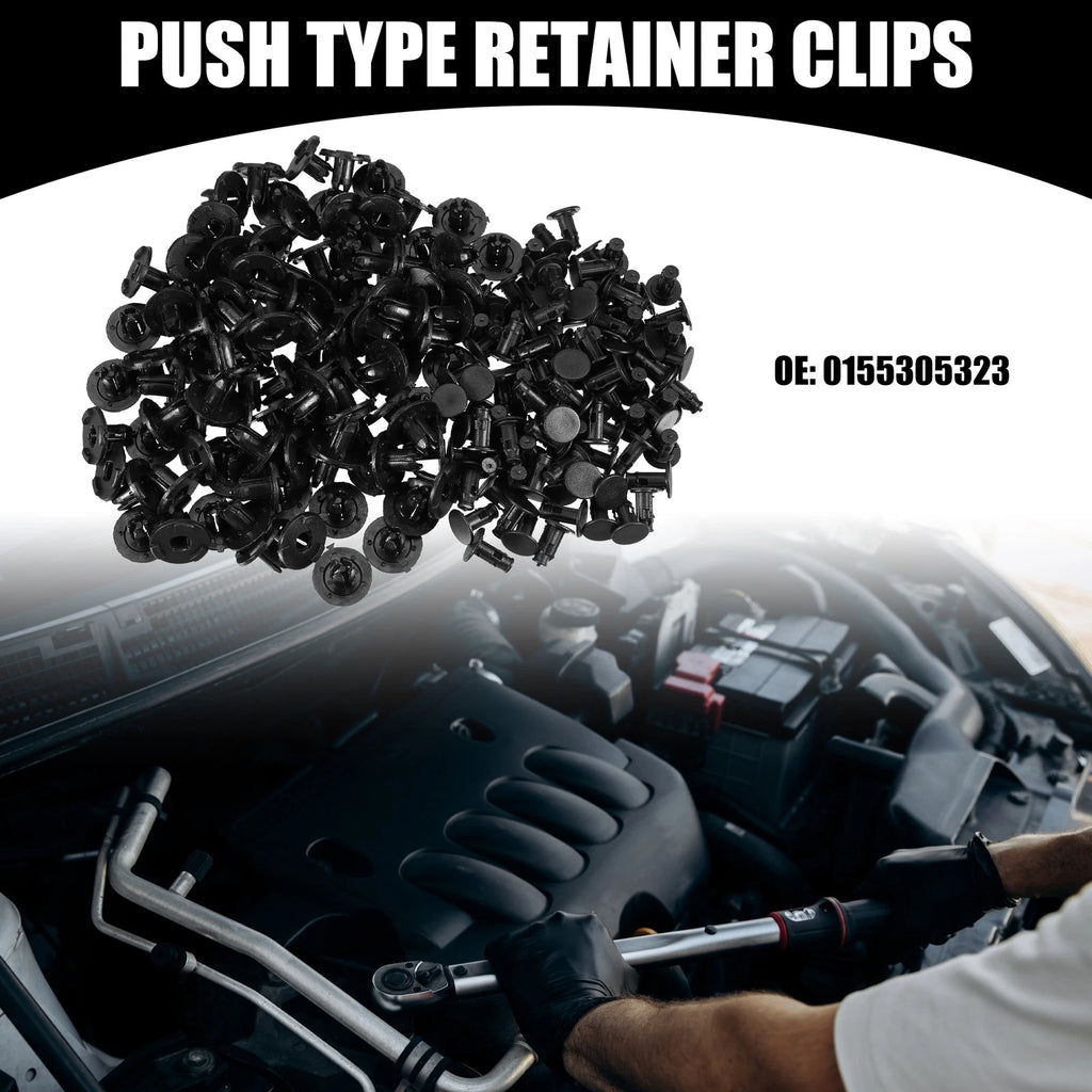 100 Pcs Push Type Retainer Clips No. 0155305323 for Nissan Frontier (2005–2019)