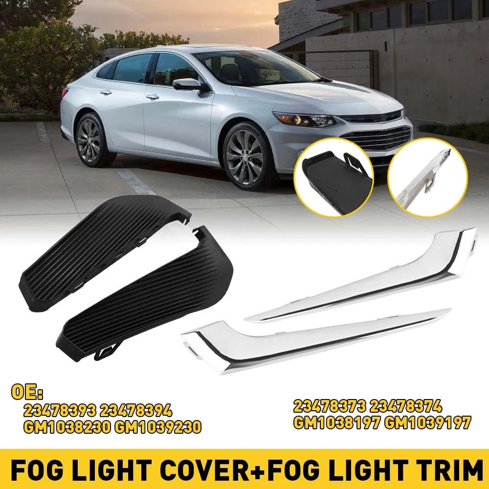 2X Front Bumper Fog Light Trim for Chevy Malibu (2016–2018)