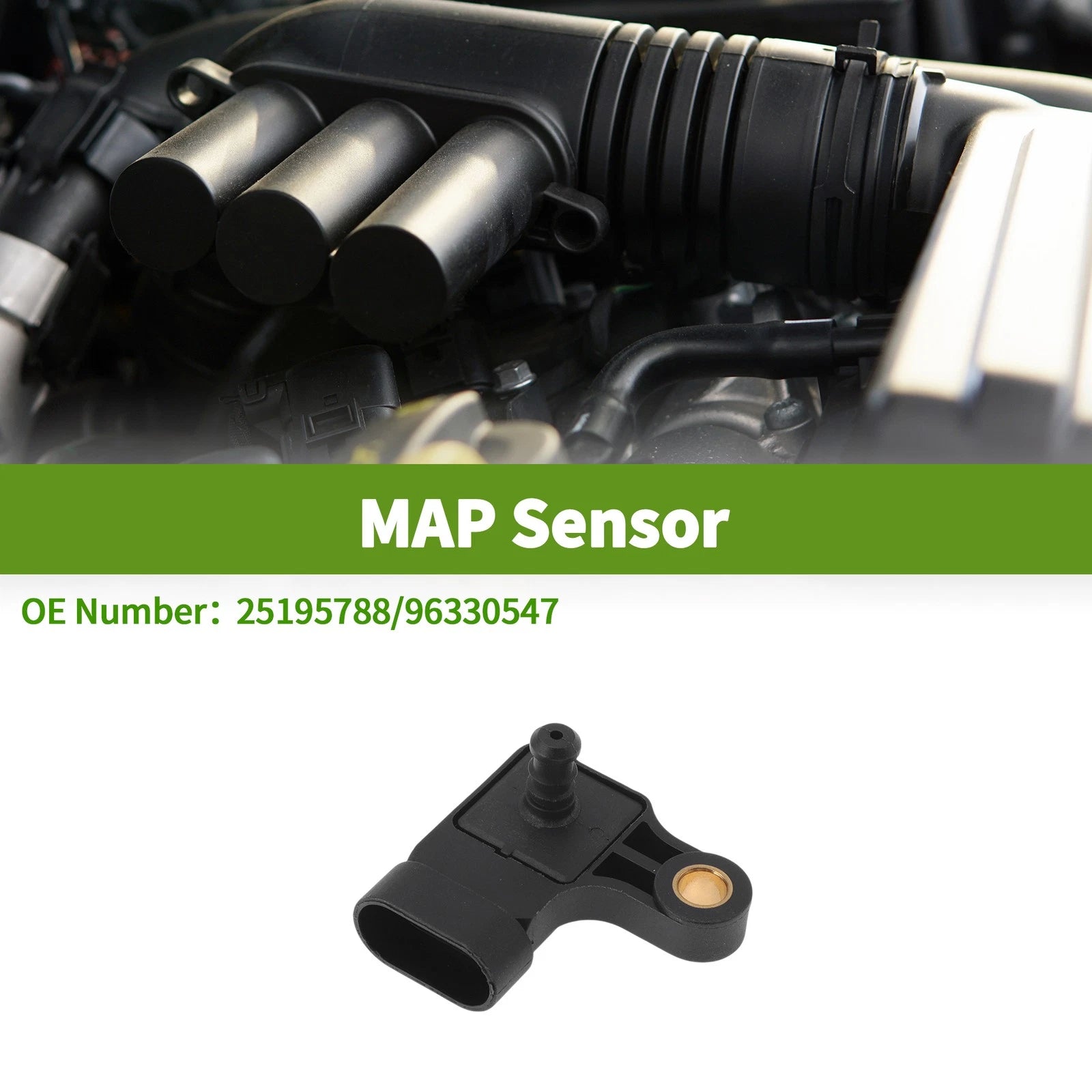 MAP Sensor for Chevrolet Kalos 1.4 16V (2003–2008) - Part No. 25195788