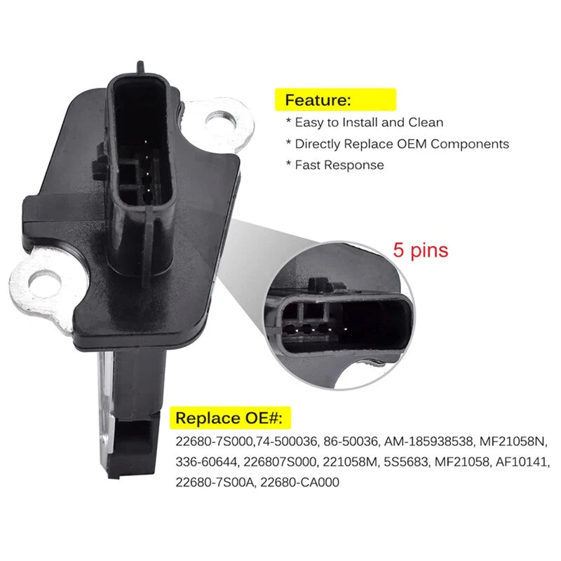 Mass Air Flow Sensor for Infiniti G37 3.7L (2008–2013) 22680-7S000 AFH70M-38