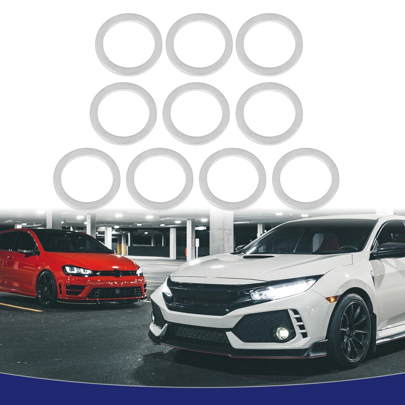 Set of 10 Oil Drain Plug Gaskets for Toyota