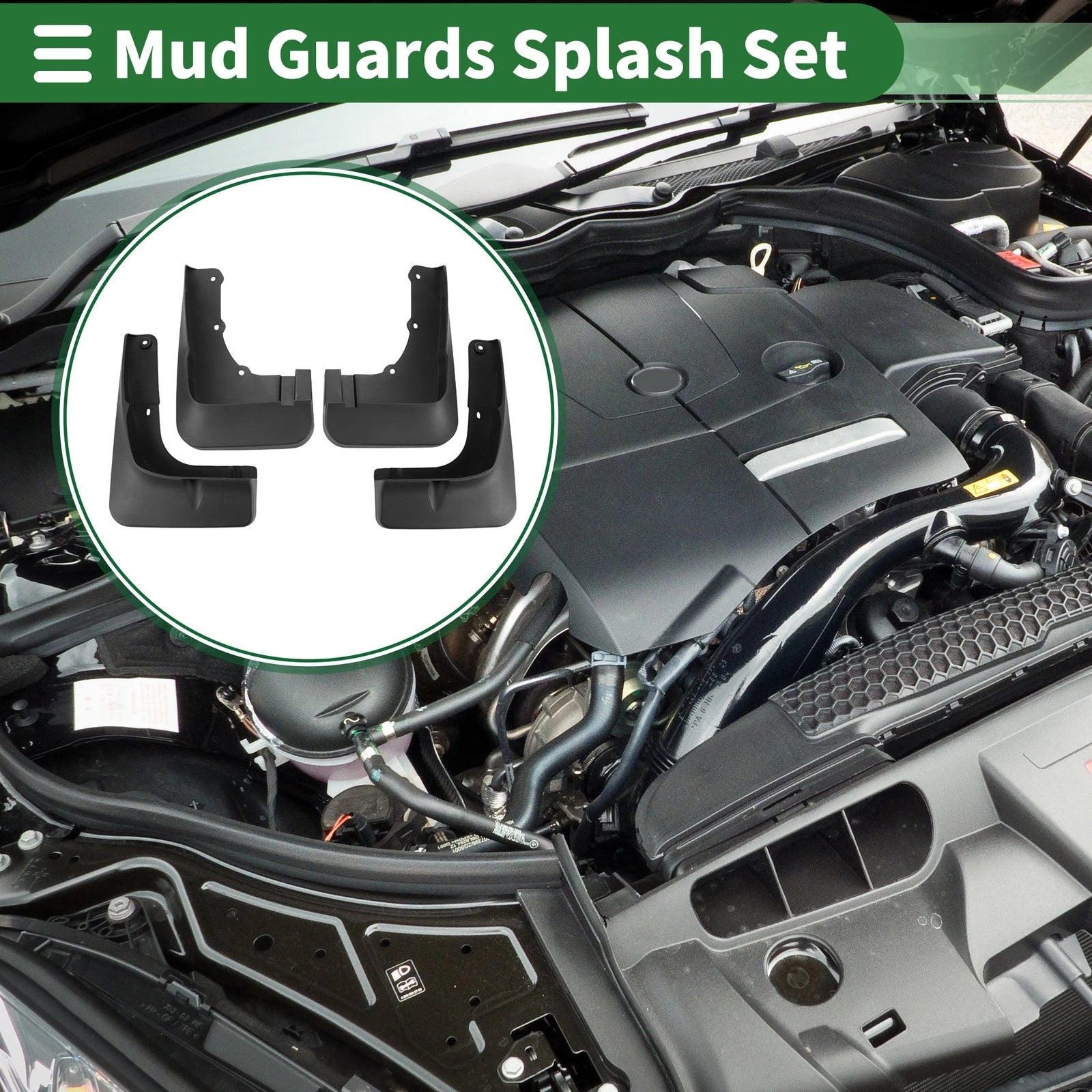 Set of 4 Mud Flaps Splash Guards for Mitsubishi Outlander (2015–2020)