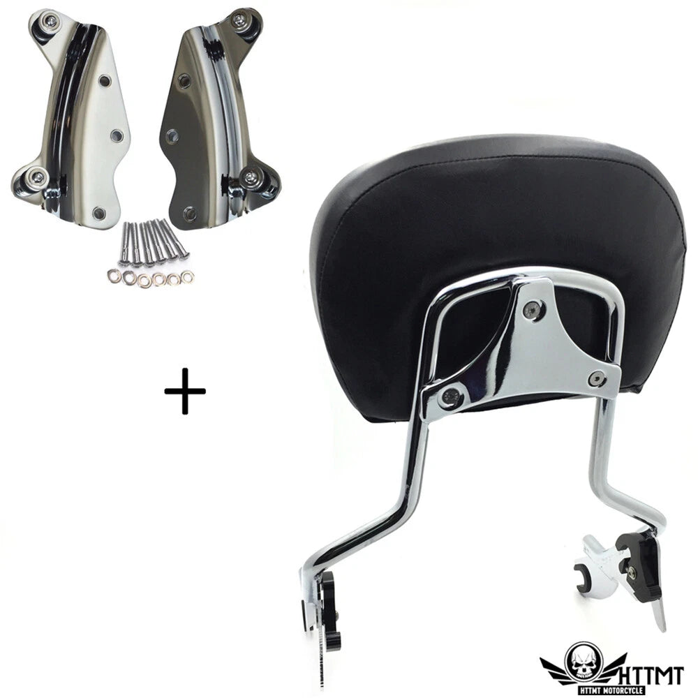 Chrome Gear Skull Backrest Sissy Bar Docking for Harley Touring FLHR (2009–2013)