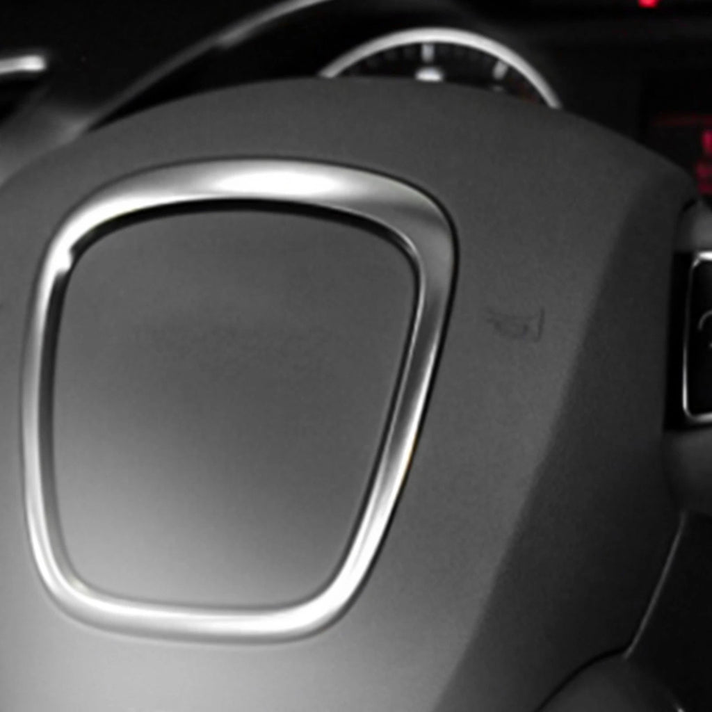 Chrome Steering Center Logo Ring Frame Trim Sticker for Audi A3 A4 A5 A6 Q5 Q7 (2015-2023)