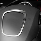 Chrome Steering Center Logo Ring Frame Trim Sticker for Audi A3 A4 A5 A6 Q5 Q7 (2015-2023)