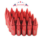 Set of 20 Red M12x1.5 Spiked Extended Tuner Lug Nuts for Wheels