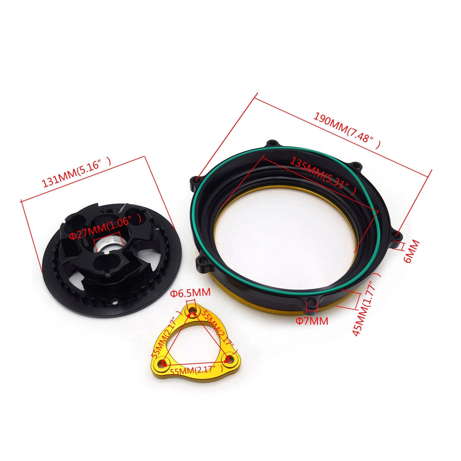 Clutch Cover & Spring Retainer Ring & Pressure Plate for Ducati V4/V4S/Speciale (2018–2023)