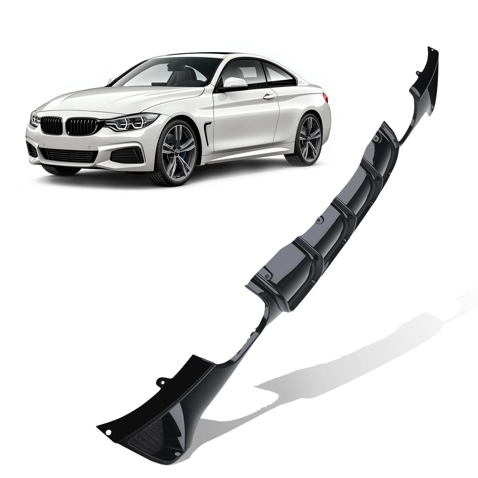Gloss Black Rear Lip for BMW 4 Series F32 F33 F36 (2014–2018) PP