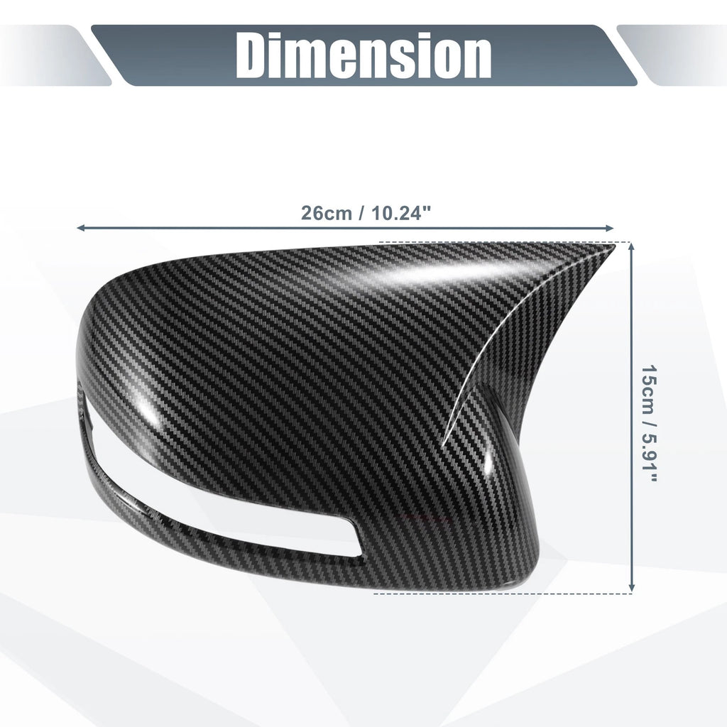 Pair Rearview Mirror Cover Overlay for Honda Civic (2012–2015) Carbon Fiber
