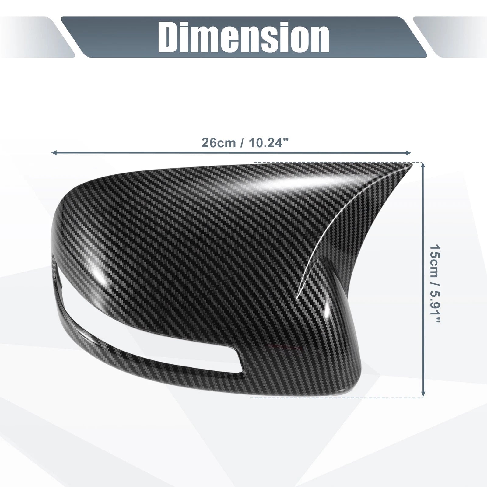 Pair Rearview Mirror Cover Overlay for Honda Civic (2012–2015) Carbon Fiber