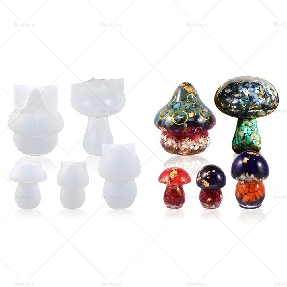 Mushroom Epoxy Resin Molds Set of 5 for DIY Home Decor