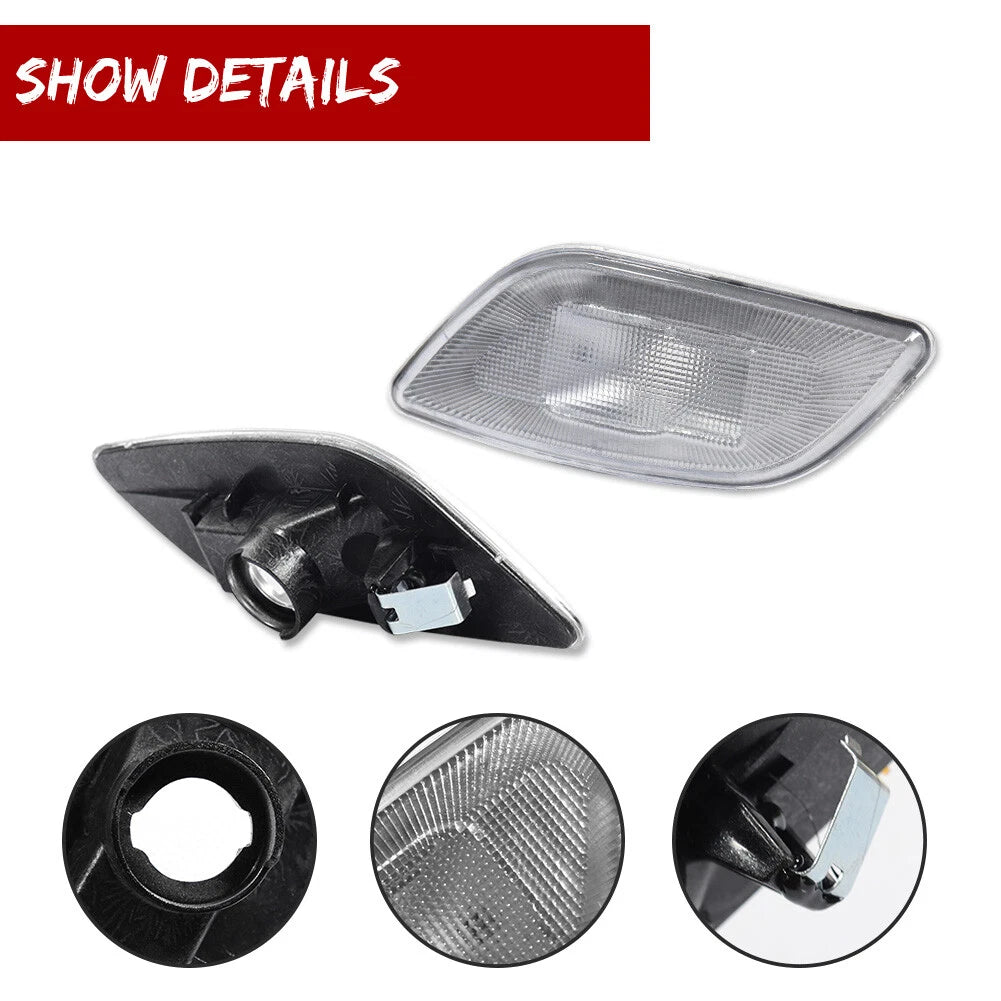 Pair of Diamond Clear Front Side Marker Lights for Subaru Impreza WRX
