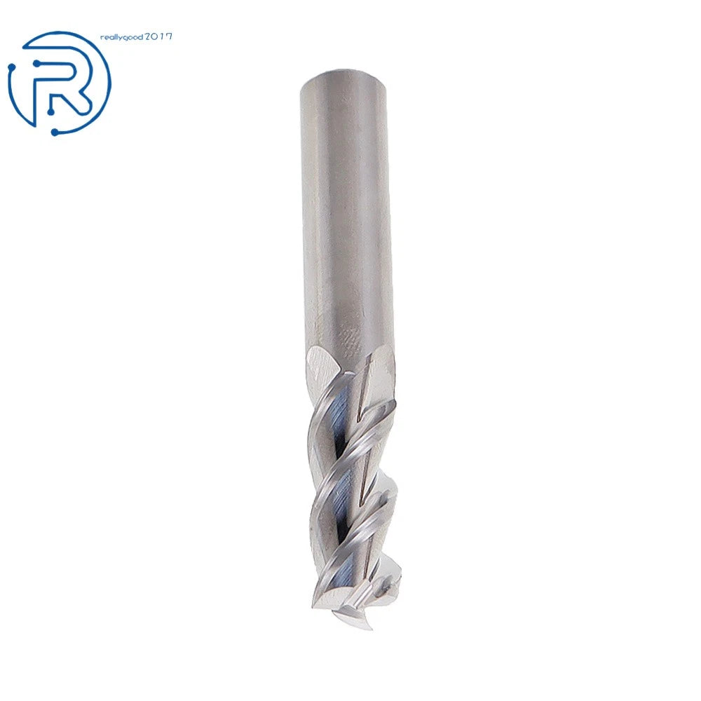 Set of 5 Carbide End Mills for Various Applications (3/8" 2-1/2" Overall Length)