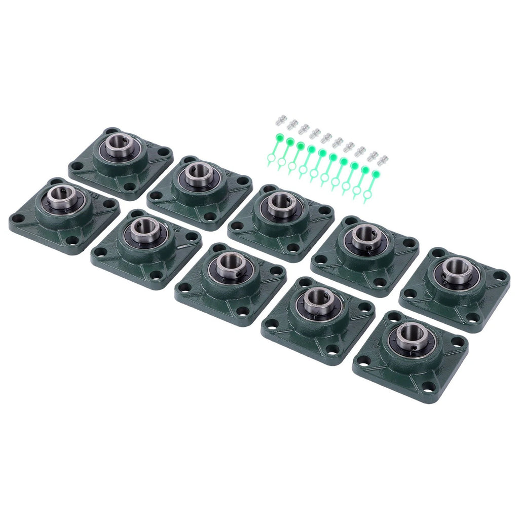 Set of 10 Pillow Block Flange Bearings for UCP204 (3/4" Bore)