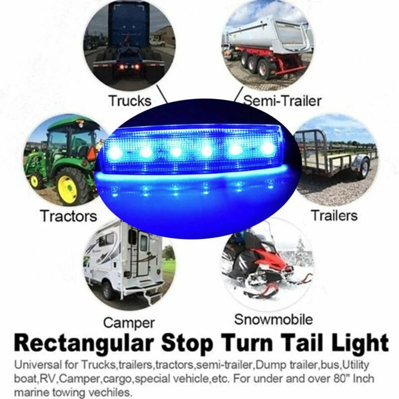 Set of 8 Blue ABS Trailer Rock Lights for UTV ATV Boat