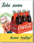 Vintage Coca Cola Tin Metal Sign Antique Soda Cup 1050
