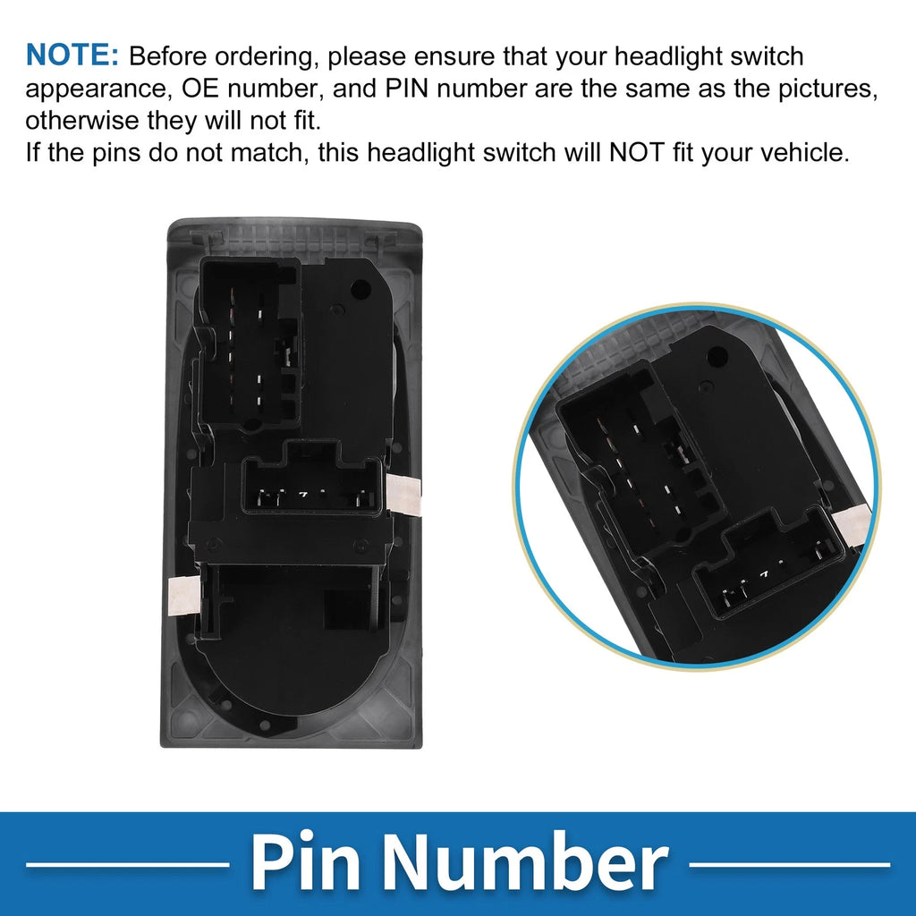 Headlight Switch for Ford F-250 Super Duty (2005–2007) No.5C3Z11654FAA Black