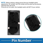 Headlight Switch for Ford F-250 Super Duty (2005–2007) No.5C3Z11654FAA Black