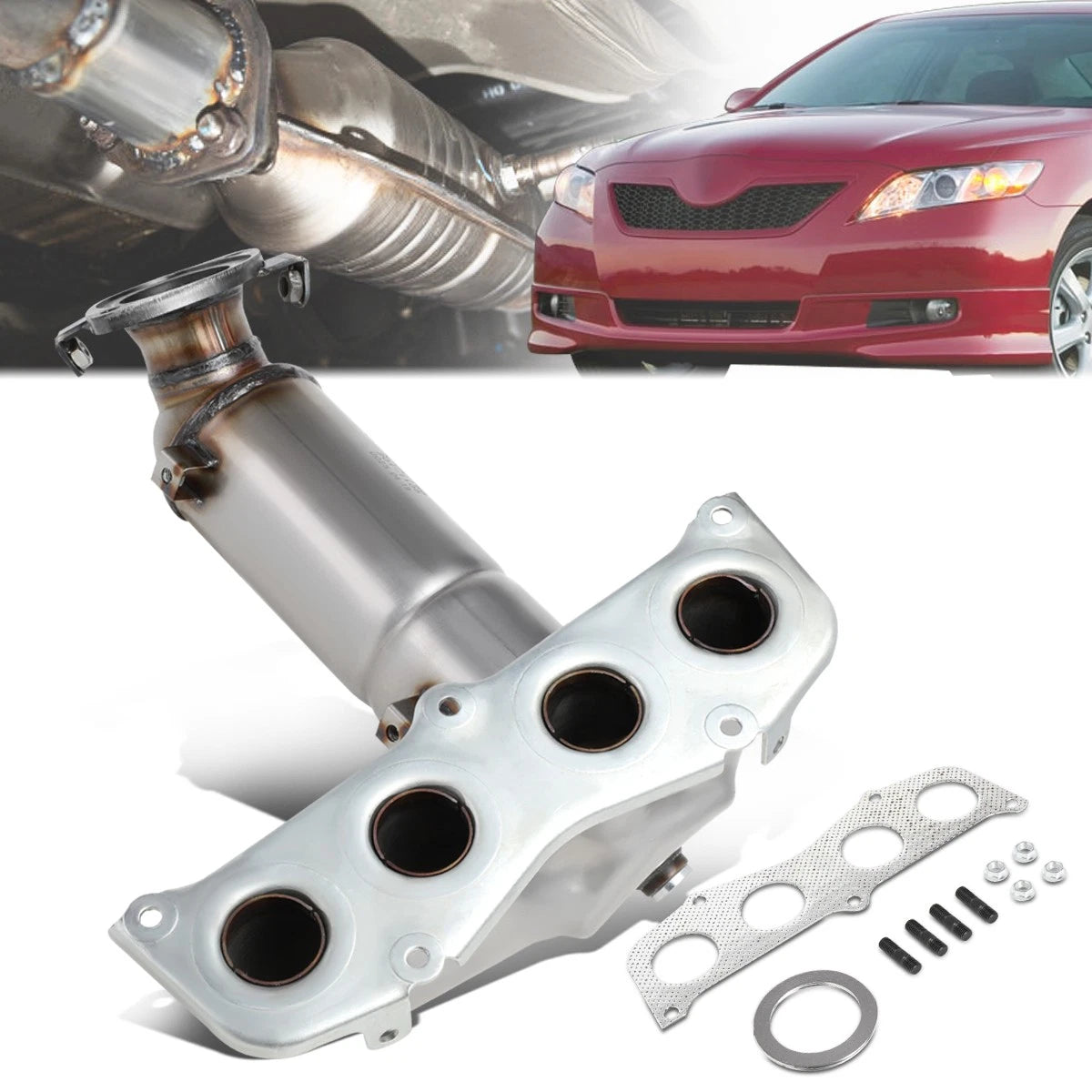 Catalytic Converter Exhaust Manifold w/Gasket for Toyota Camry 2007–2011