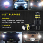 Set of 2 LED White Reverse Stop Turn Signal Bulbs for Make Model