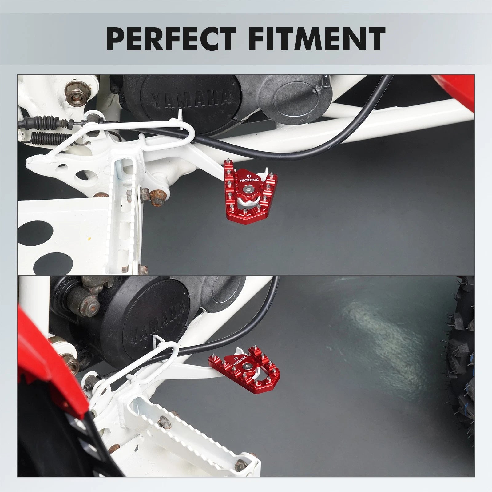 Rear Brake Pedal Extender Pad for Yamaha Blaster YFS 200 (1988–2006) Black Red