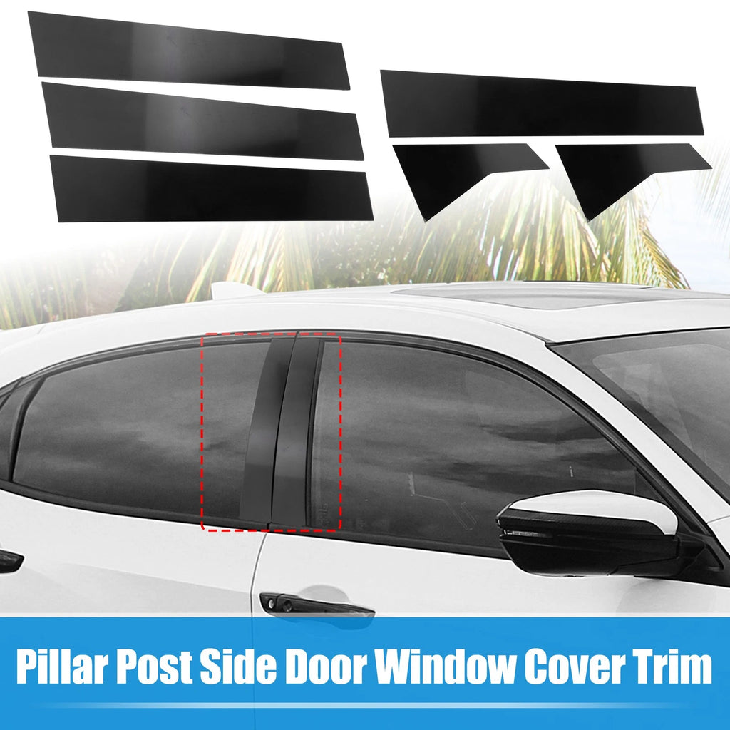 6 Pcs Pillar Post Side Door Window Cover for Honda Civic Sedan (2016–2021)