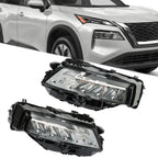 LED Headlight Housing Set for Nissan Rogue (2021–2023) Chrome Driver+Passenger