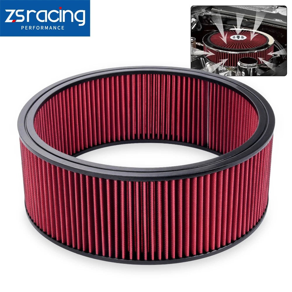 14" Round Washable Air Filter Element for Universal Applications (Fits Most)
