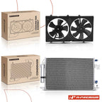 A/C Condenser and Dual Cooling Fan Kit for Mitsubishi Lancer (2008–2015)