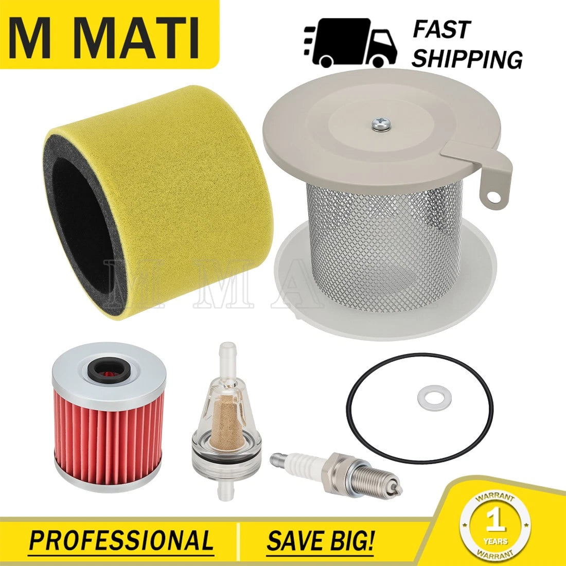 Air Filter & Oil Filter Kit for Kawasaki Bayou 220 250 300 KLF (1988–2011)